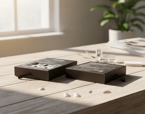 Febble - Elegant Black Nude Oval Nails